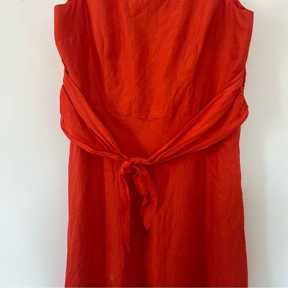 Coldwater Creek VTG Rusty Orange 100% Silk Scoop Neckline A-Line Dress - Picture 13 of 13